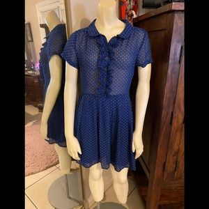 Blue forever 21 sheer dress w lining